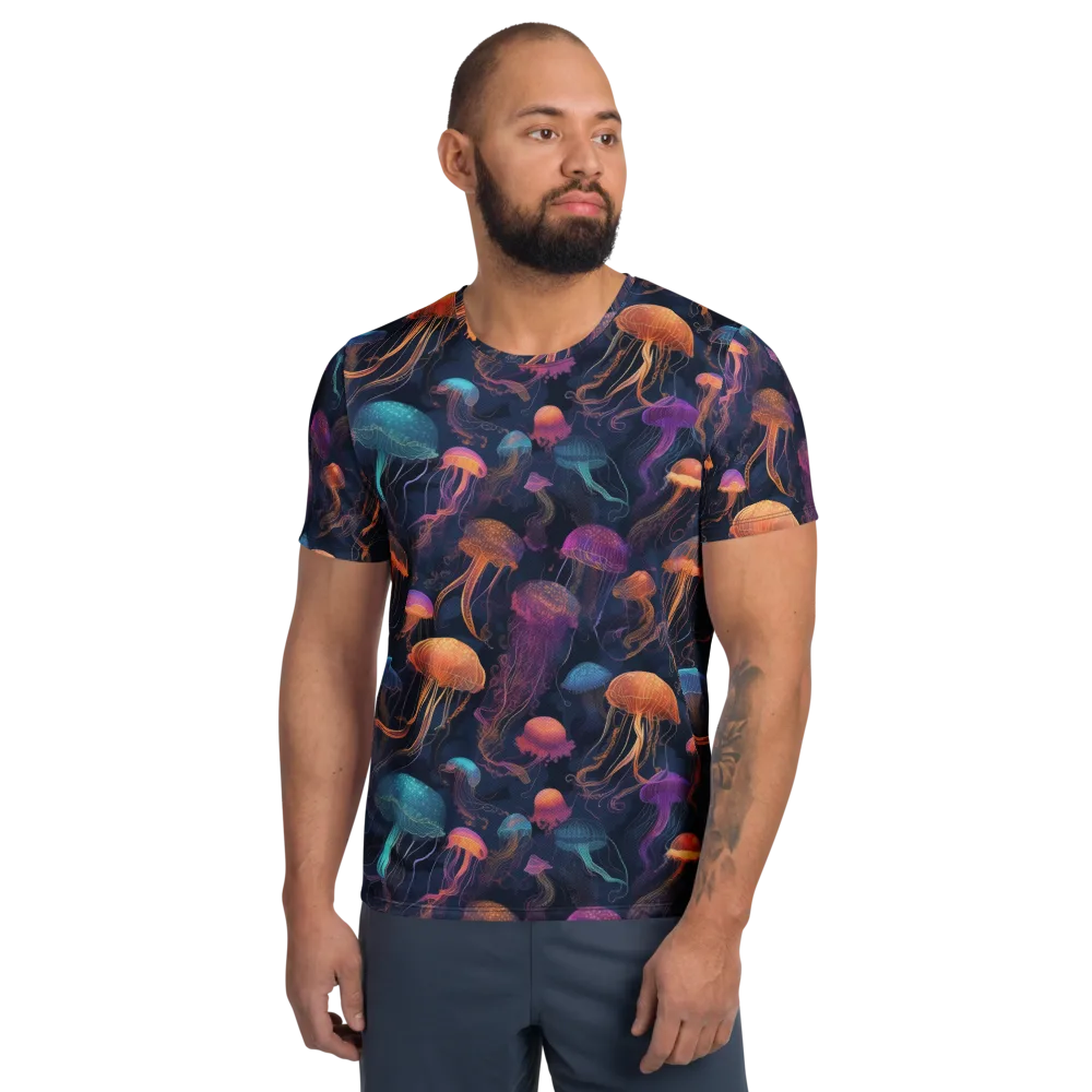 Neon Jelly Garden on Men's Athletic T-Shirt — Front