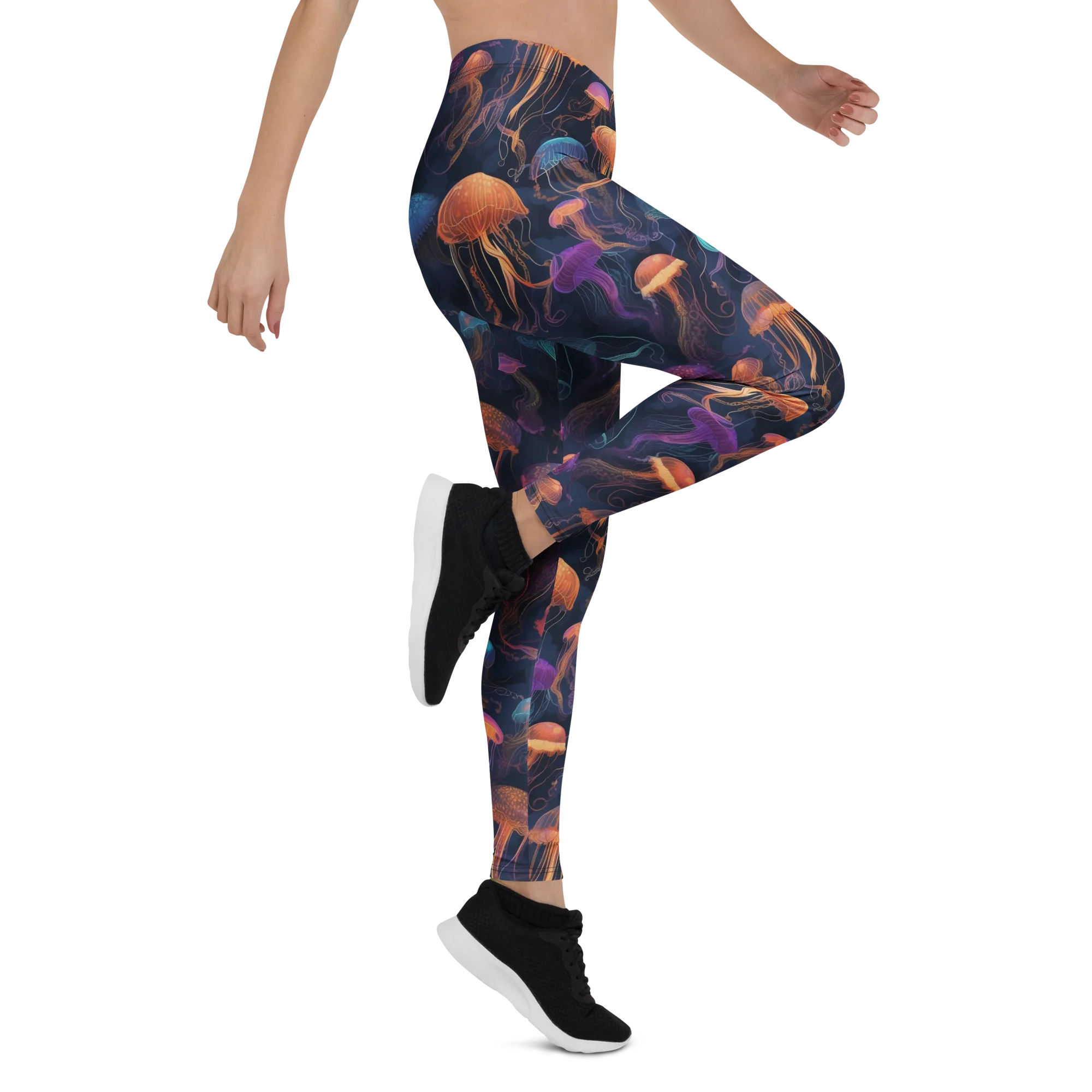 Neon Jelly Garden on Leggings — Right