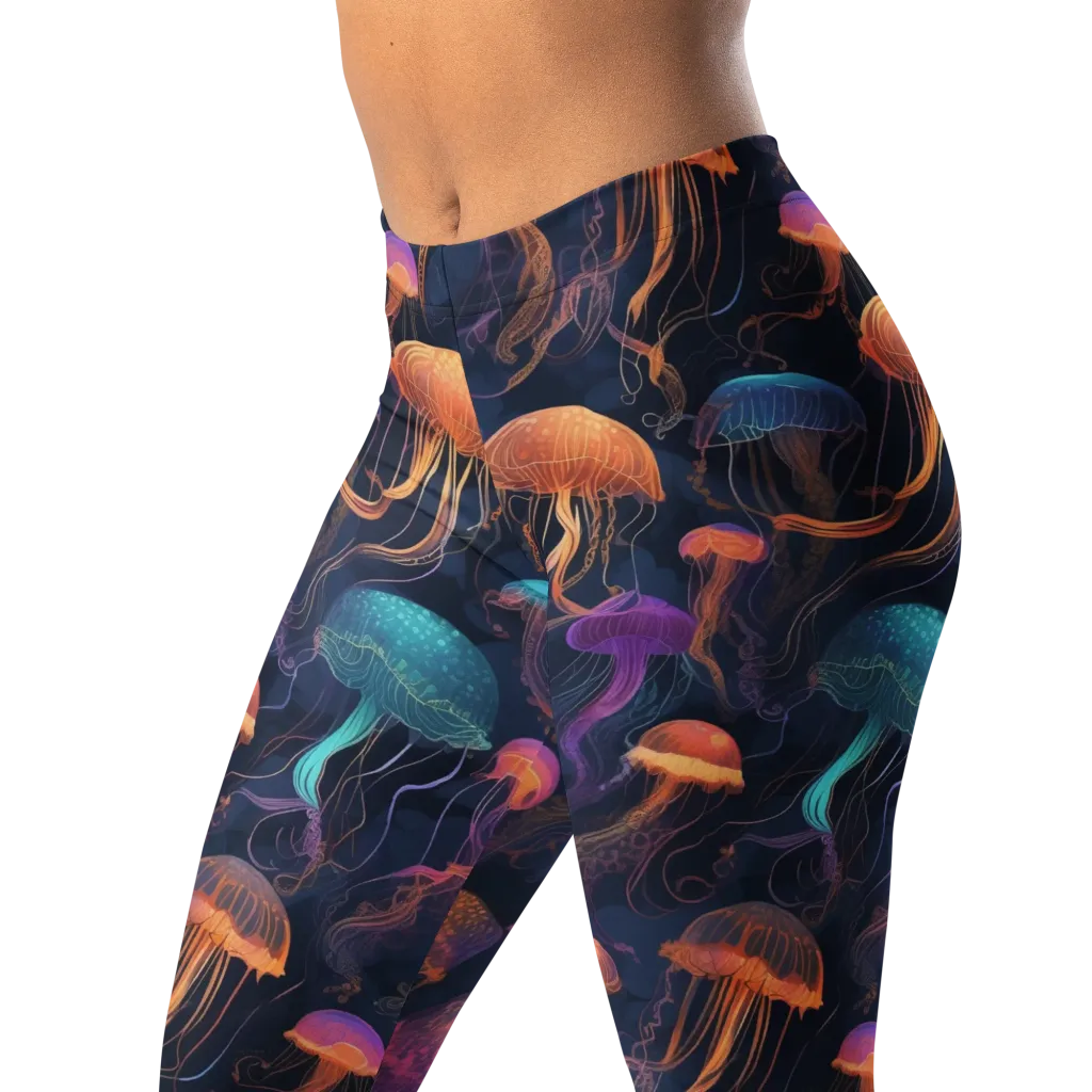 Neon Jelly Garden on Leggings — Left Front