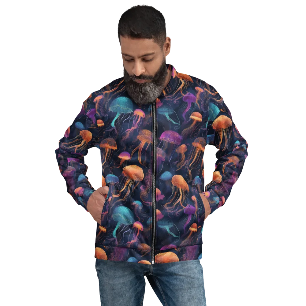 Neon Jelly Garden on Bomber Jacket — Front