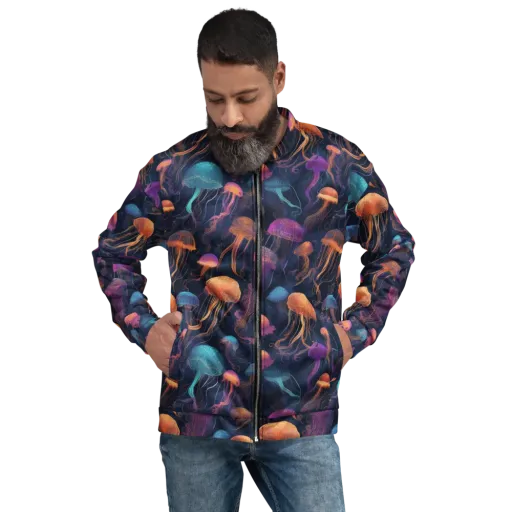 Neon Jelly Garden on a Bomber Jacket