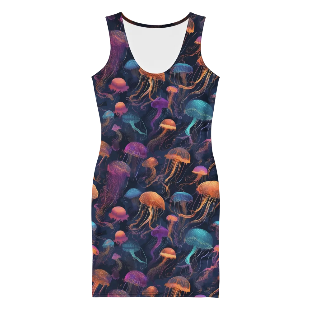Neon Jelly Garden on Bodycon Dress — Front