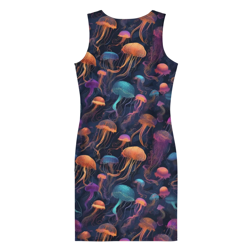 Neon Jelly Garden on Bodycon Dress — Back