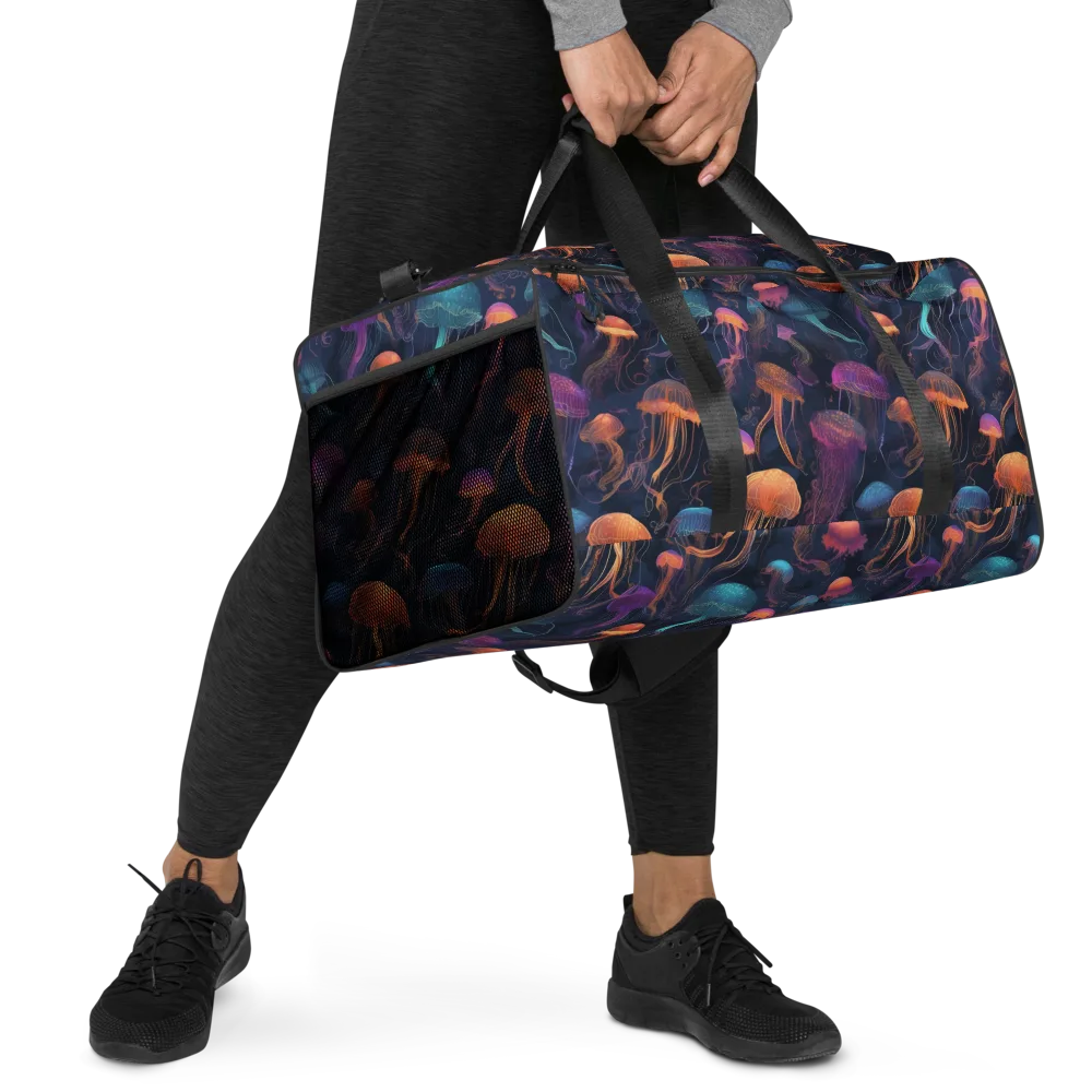 Neon Jelly Garden on Duffle Bag — Right Front