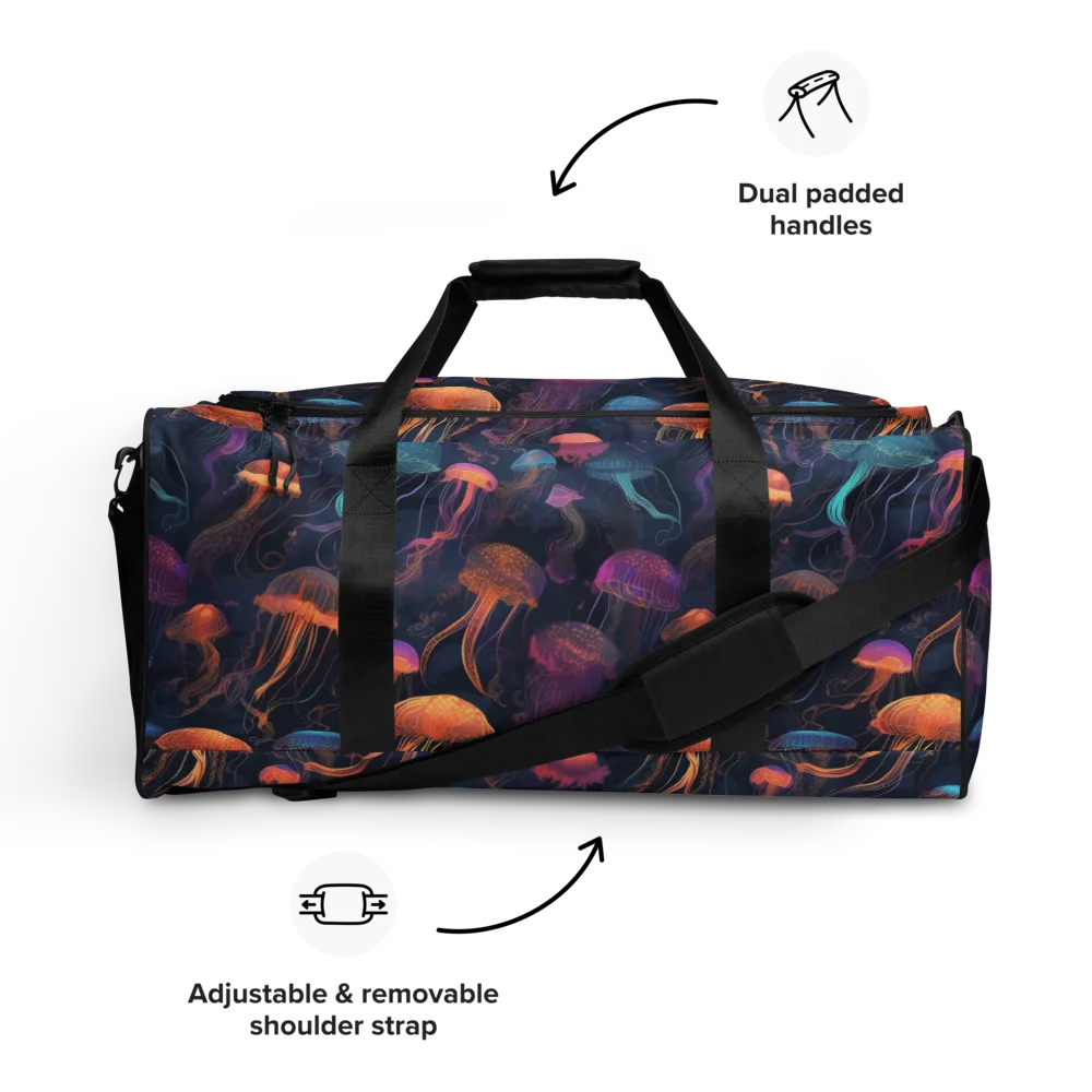 Neon Jelly Garden on Duffle Bag — Front