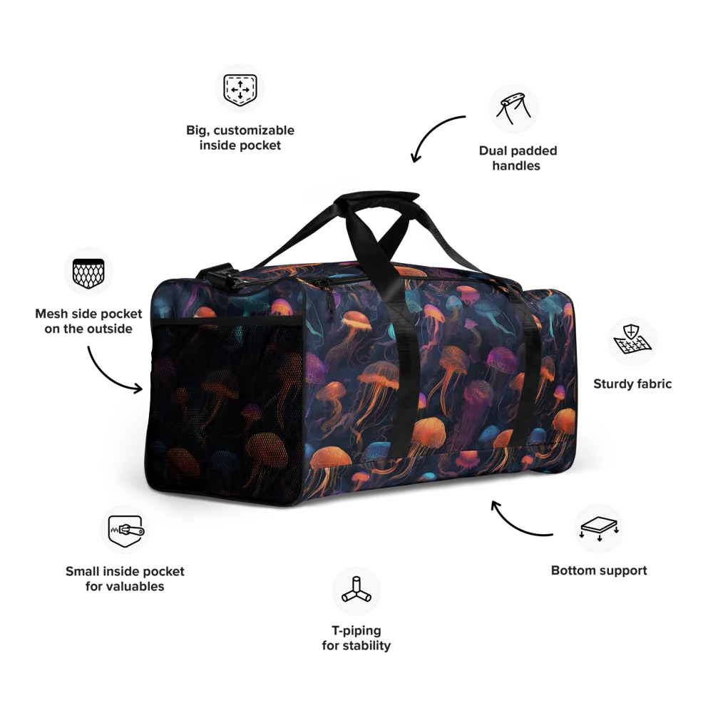 Neon Jelly Garden on Duffle Bag — Right Front