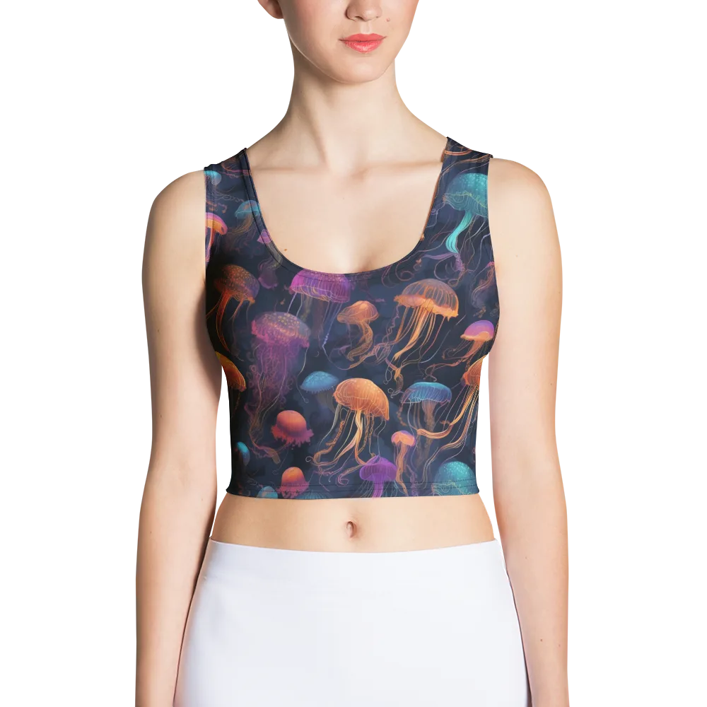 Neon Jelly Garden on Crop Top — Front