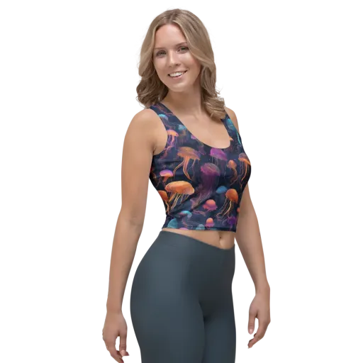 Neon Jelly Garden on a Crop Top