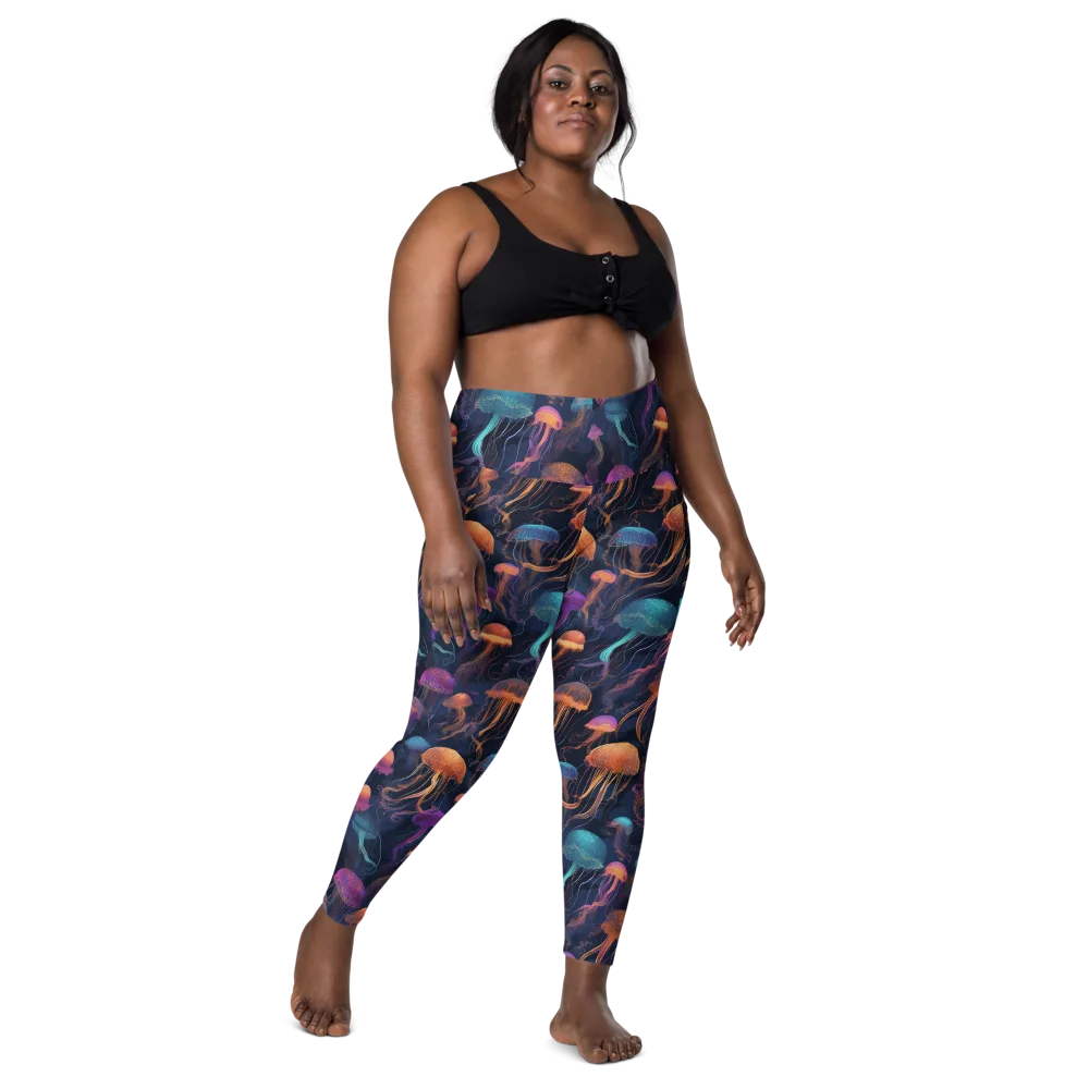 Neon Jelly Garden on Leggings with Pockets — Front