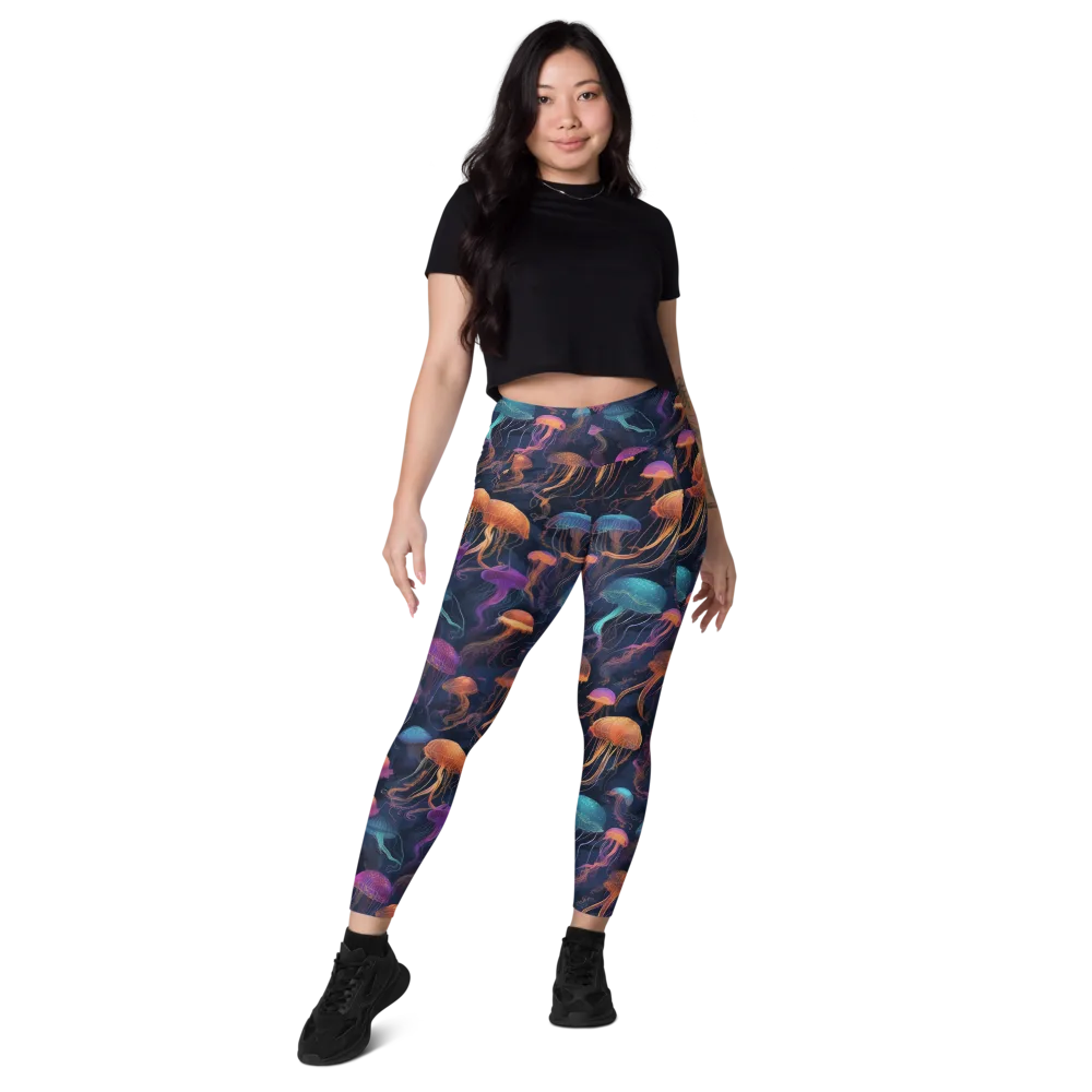 Neon Jelly Garden on Leggings with Pockets — Front