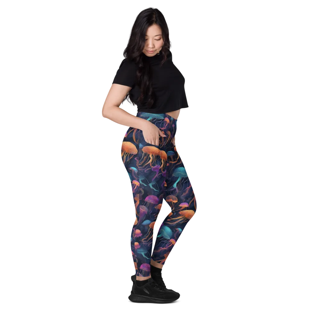 Neon Jelly Garden on Leggings with Pockets — Right
