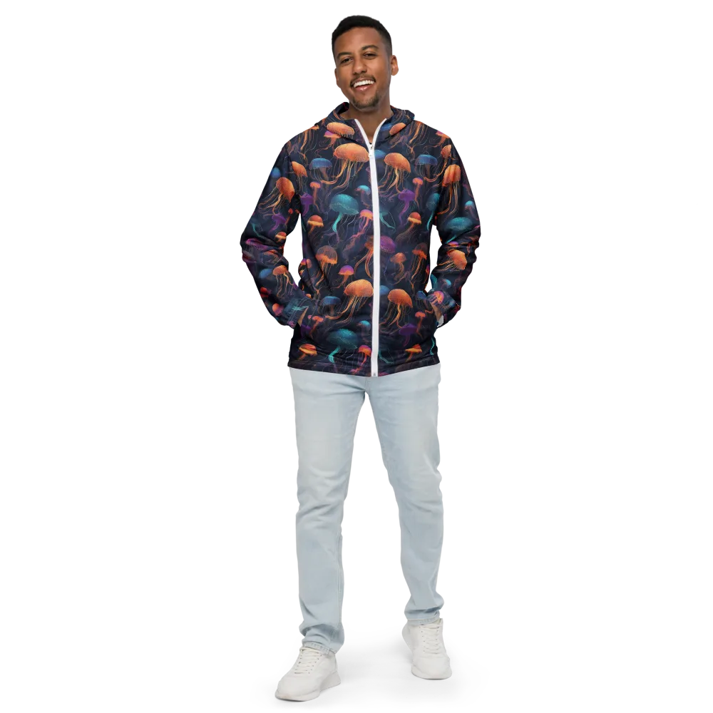 Neon Jelly Garden on Men's Windbreaker — Front