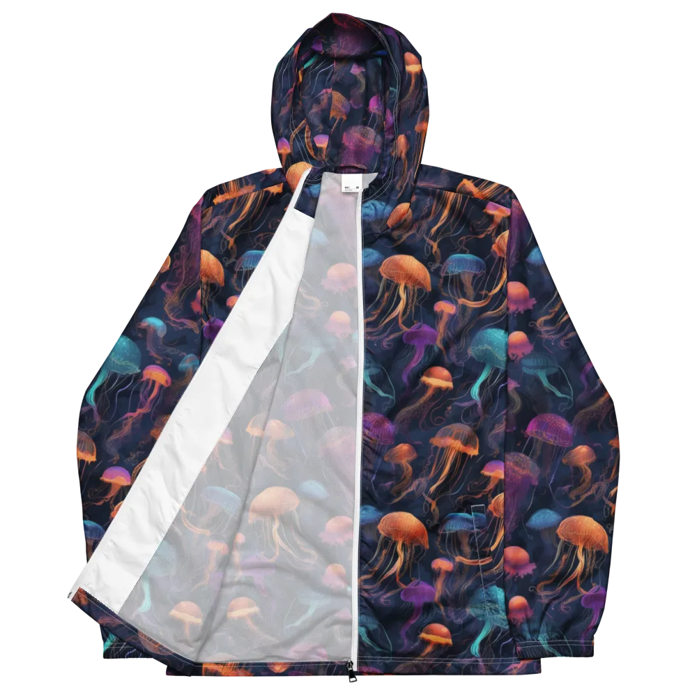 Neon Jelly Garden on Men's Windbreaker — Front