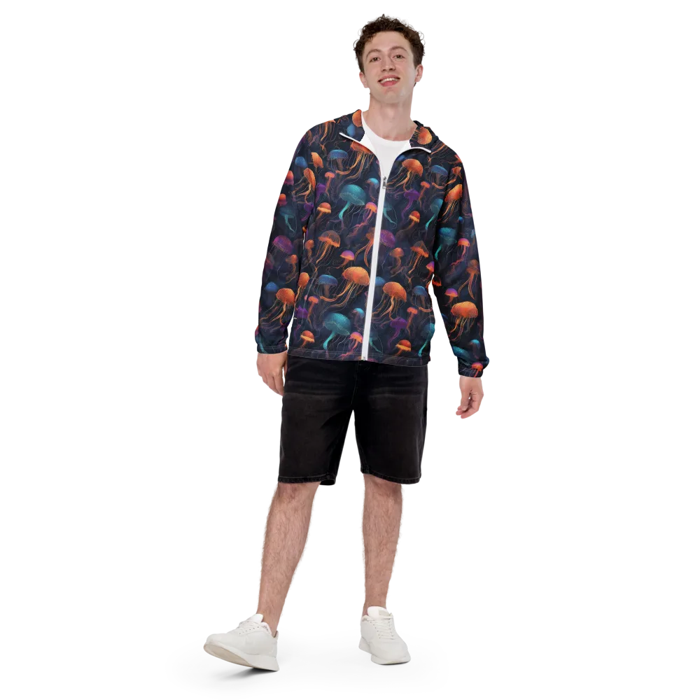 Neon Jelly Garden on Men's Windbreaker — Front