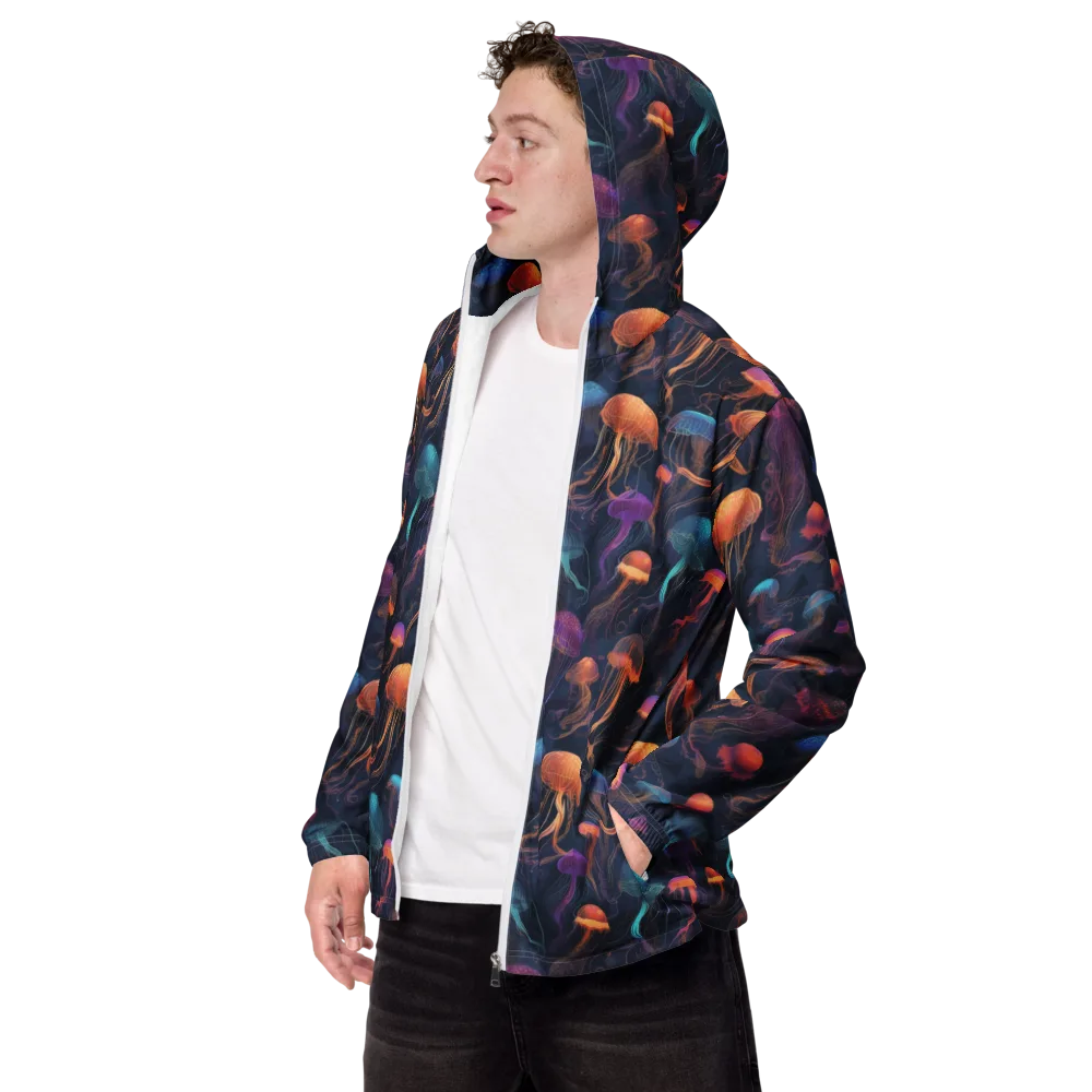 Neon Jelly Garden on Men's Windbreaker — Left Front