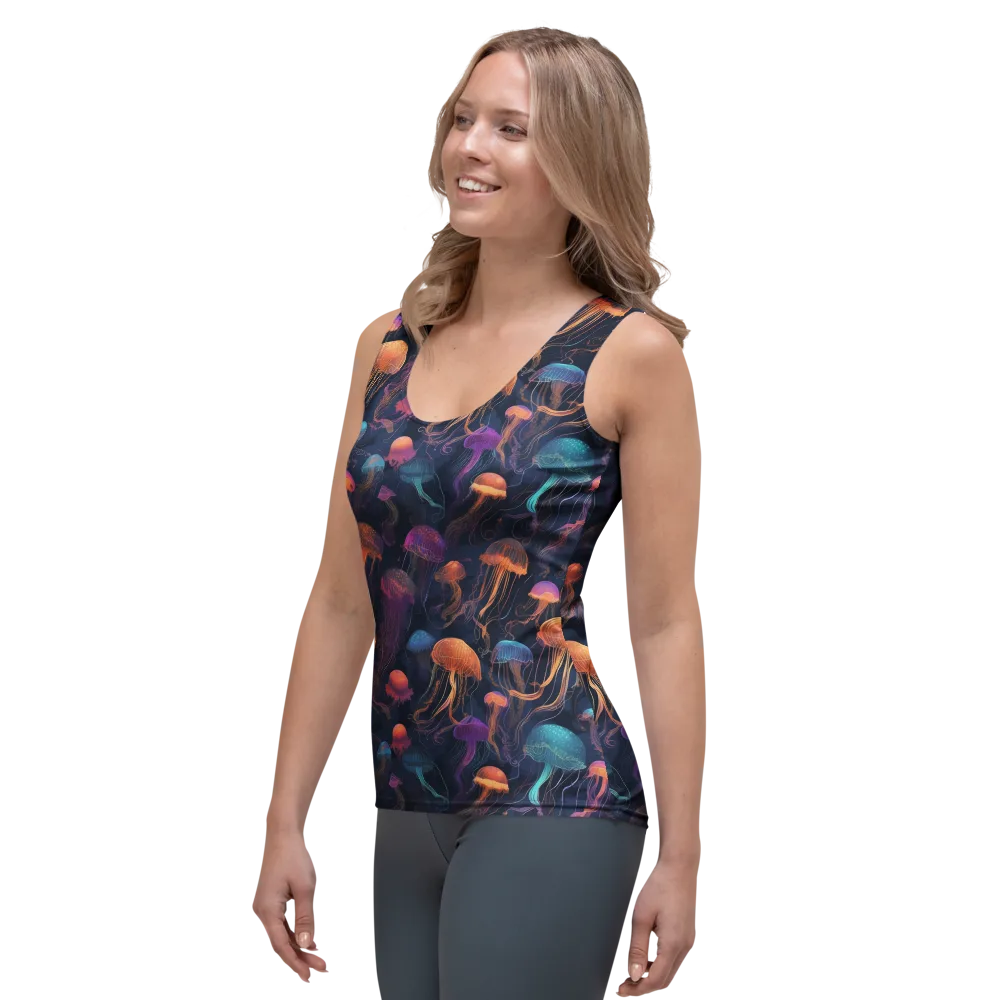 Neon Jelly Garden on Women's Tank Top — Left Front