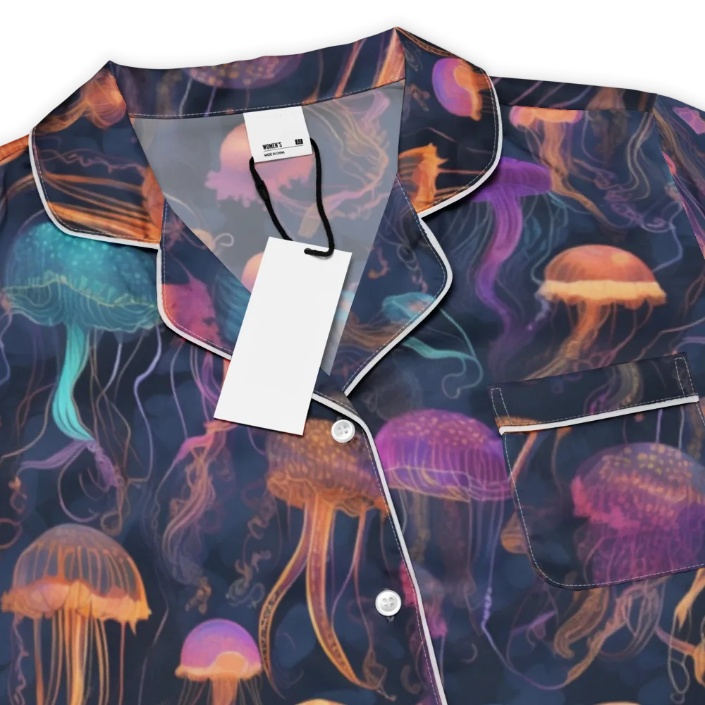 Neon Jelly Garden on Women's Short Sleeve Pajama Top — Product details