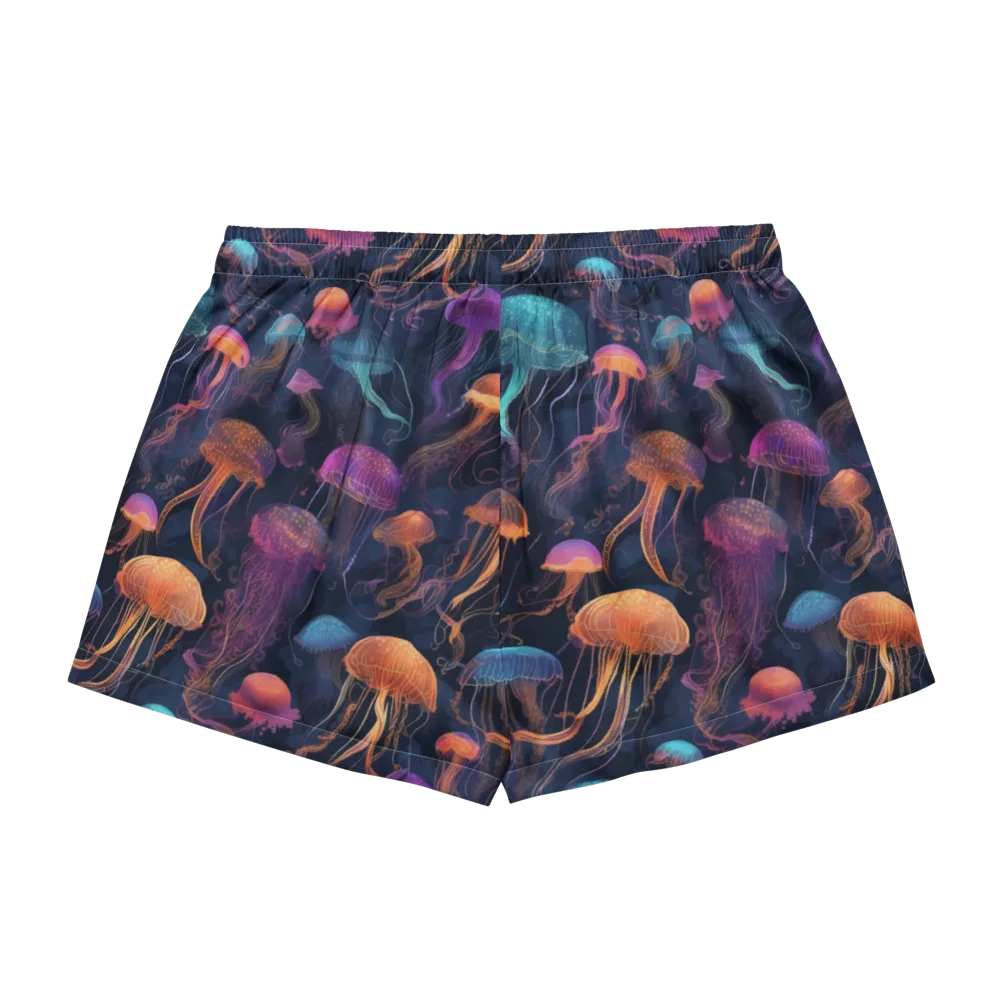 Neon Jelly Garden on Women's Pajama Shorts — Back