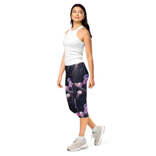 Luminous Drift on a Capri Leggings