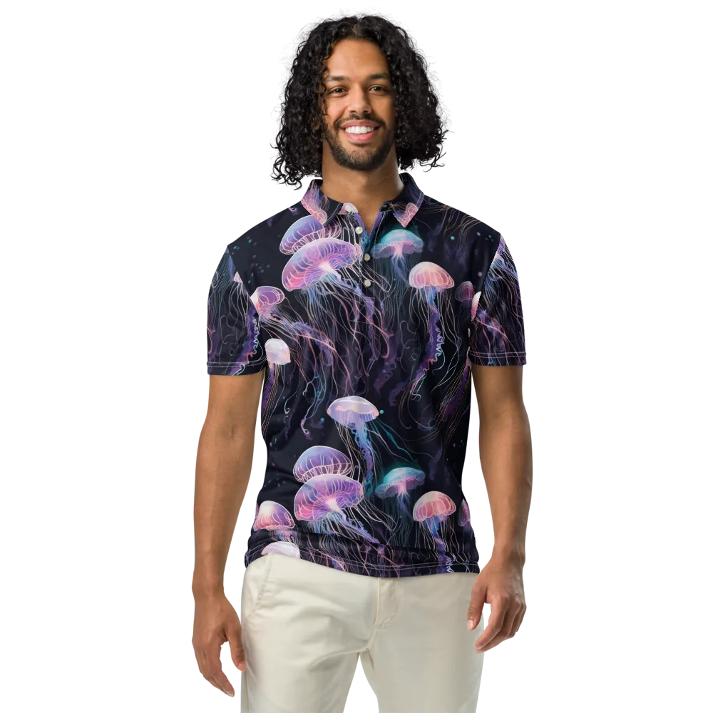 Luminous Drift on Men's Slim Fit Polo Shirt — Front