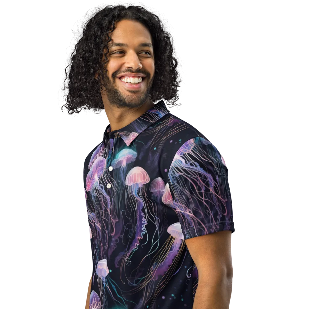 Luminous Drift on Men's Slim Fit Polo Shirt — Left Front