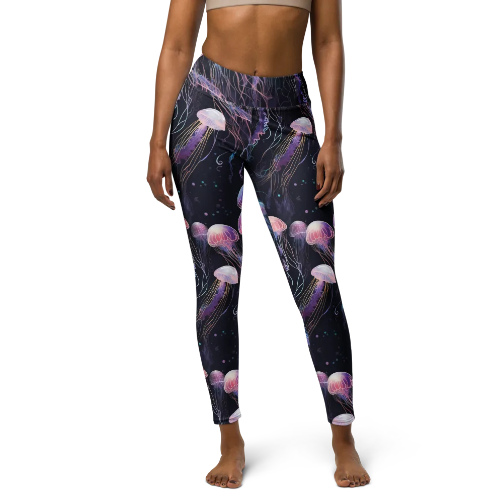 Luminous Drift on Yoga Leggings — Front