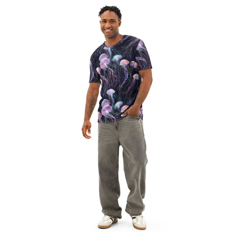 Luminous Drift on Men's Cotton Crew Neck T-Shirt — Front