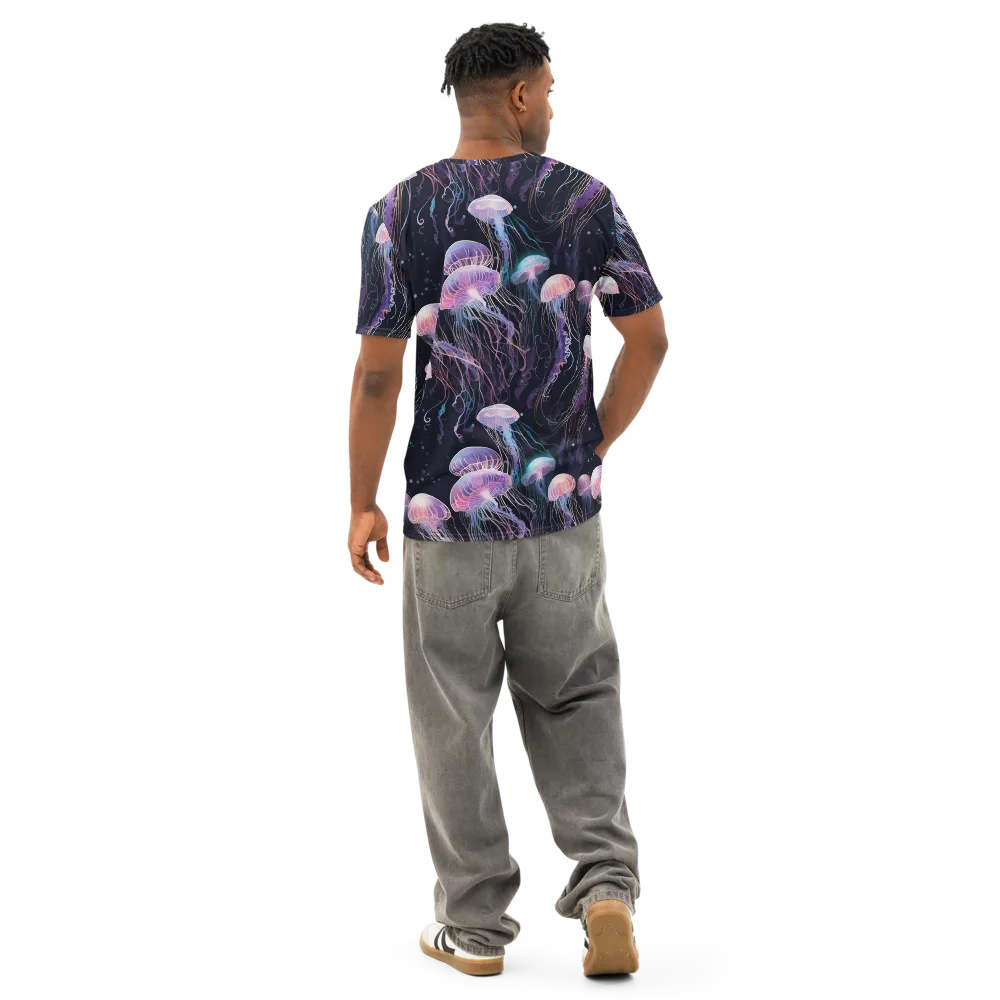 Luminous Drift on Men's Cotton Crew Neck T-Shirt — Back