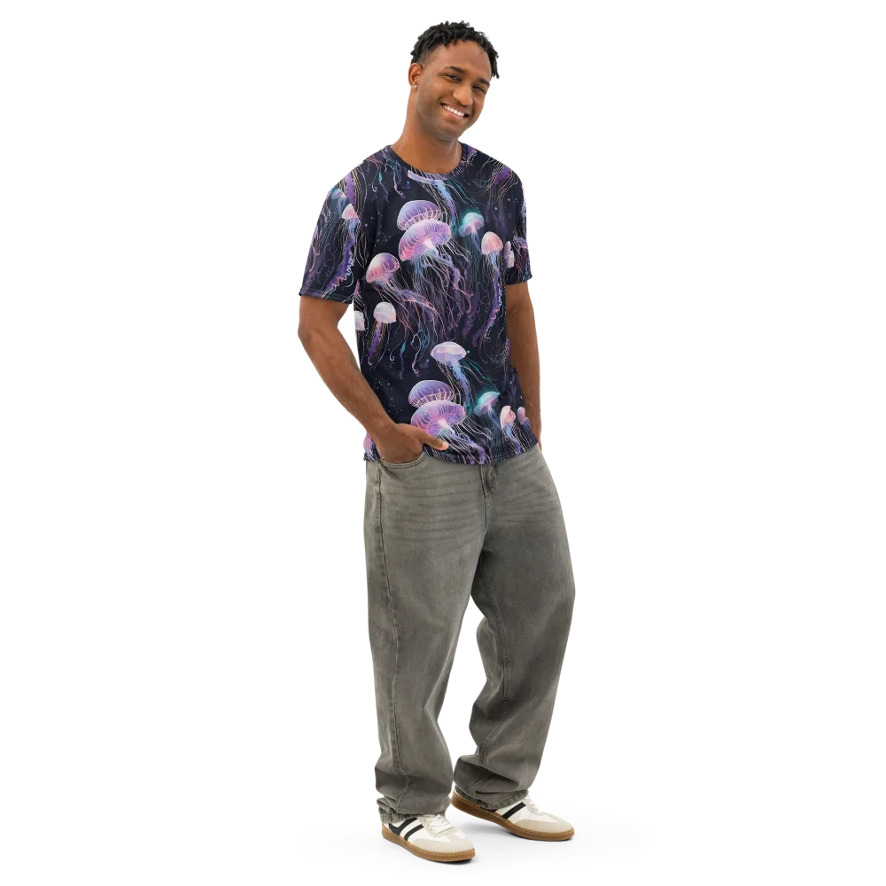 Luminous Drift on Men's Cotton Crew Neck T-Shirt — Right Front