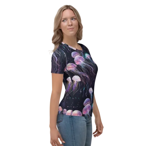 Luminous Drift on a Women's Crew Neck T-Shirt