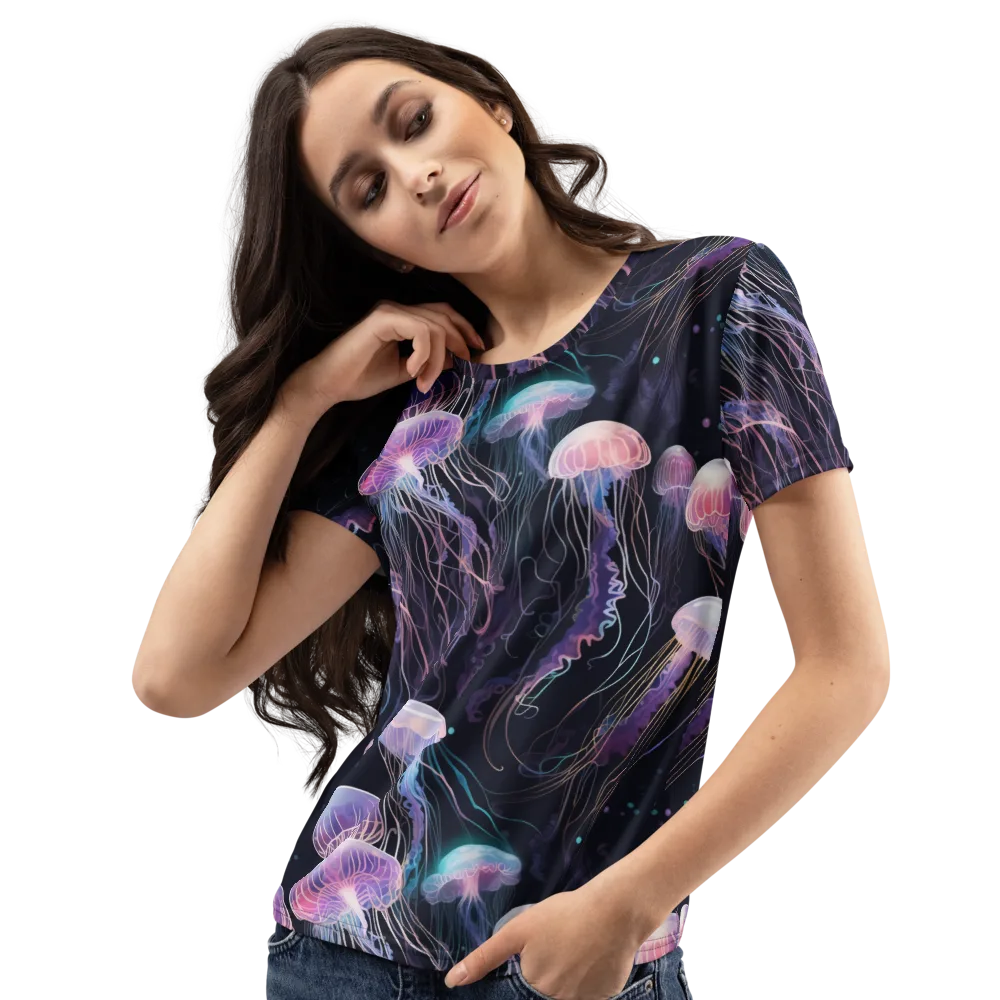 Luminous Drift on Women's Crew Neck T-Shirt — Left Front