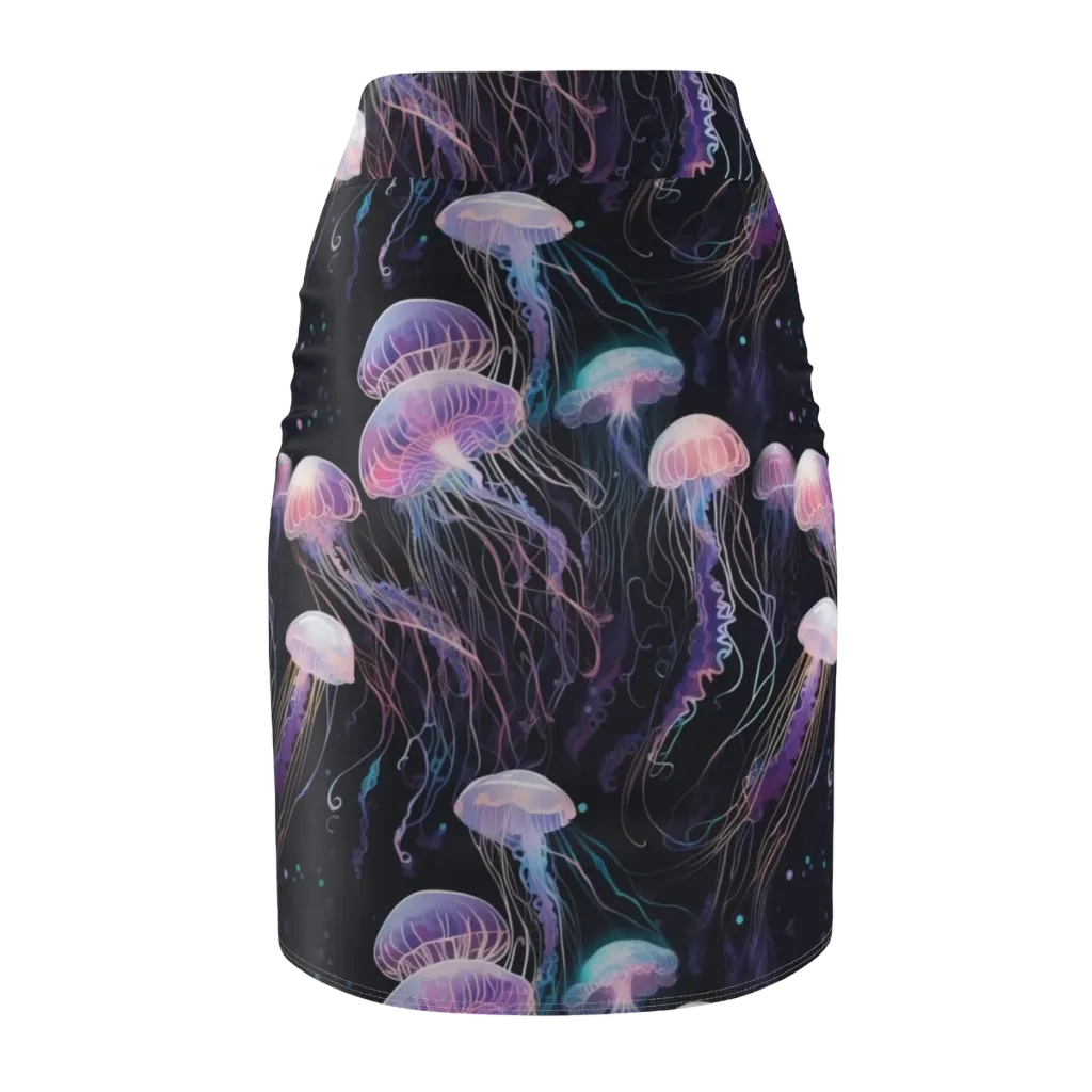 Luminous Drift on Pencil Skirt — Back
