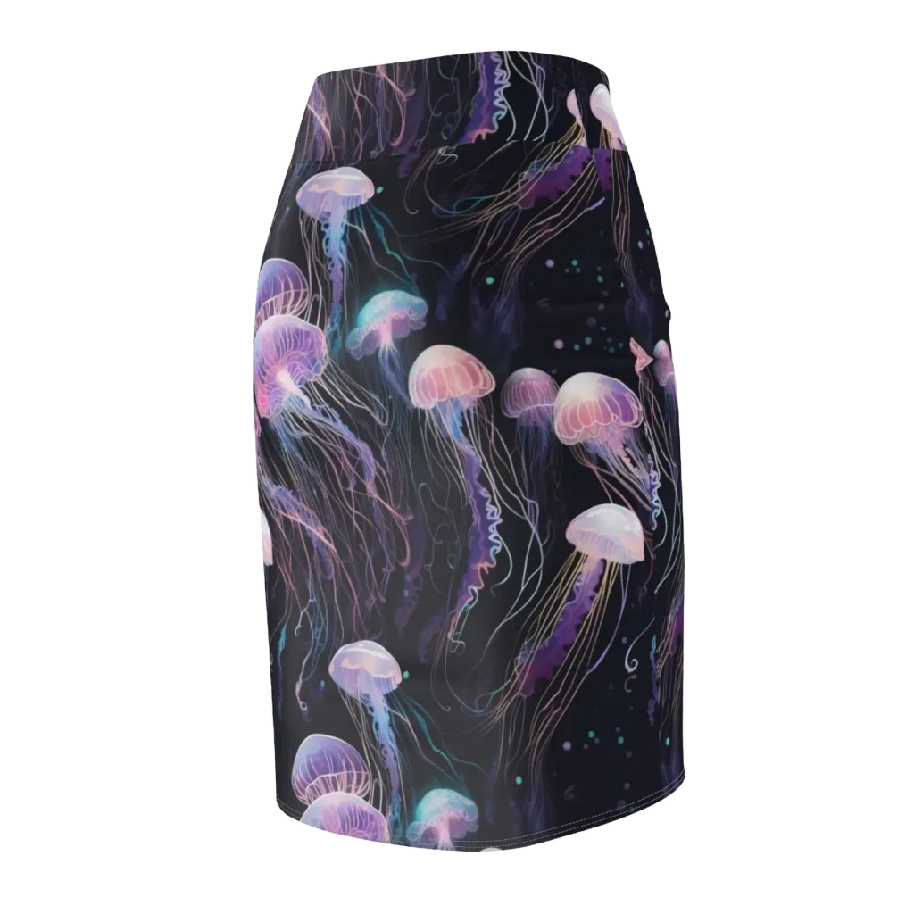 Luminous Drift on Pencil Skirt — Back Side