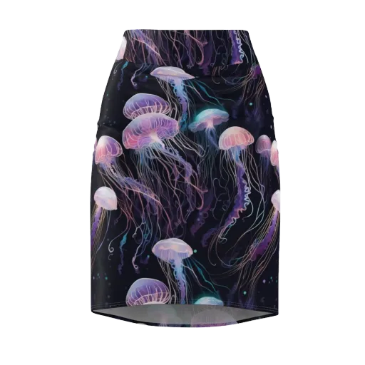 Luminous Drift on a Pencil Skirt