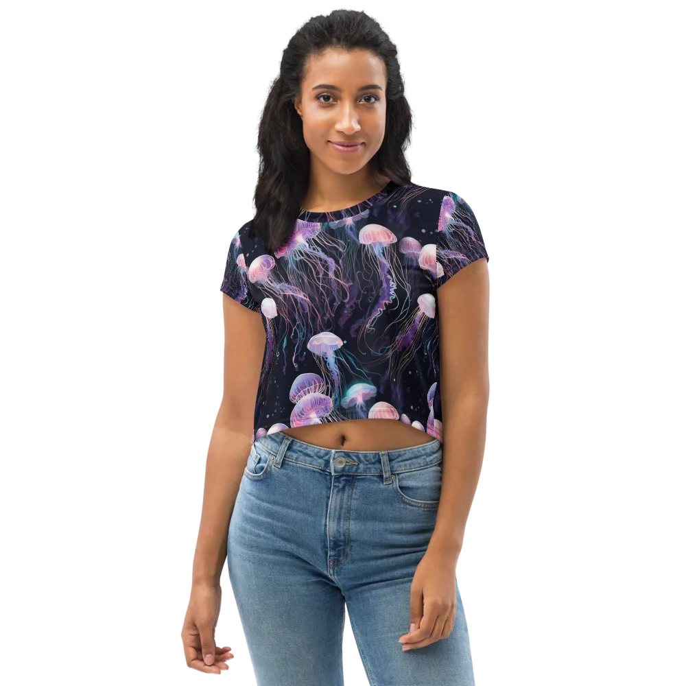 Luminous Drift on Crop Tee — Front