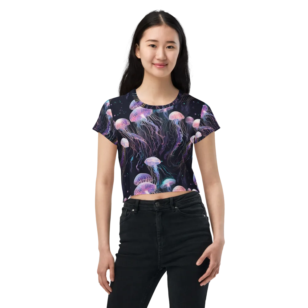 Luminous Drift on Crop Tee — Front