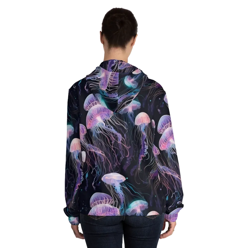 Luminous Drift on Women's Full-Zip Hoodie — Back On Person