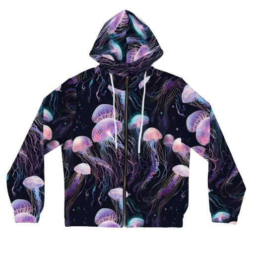 Luminous Drift on a Women's Full-Zip Hoodie