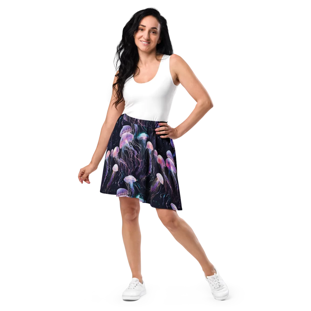 Luminous Drift on Skater Skirt — Front