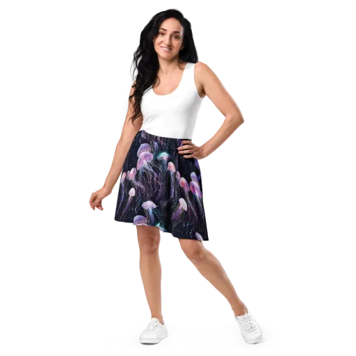 Luminous Drift on a Skater Skirt