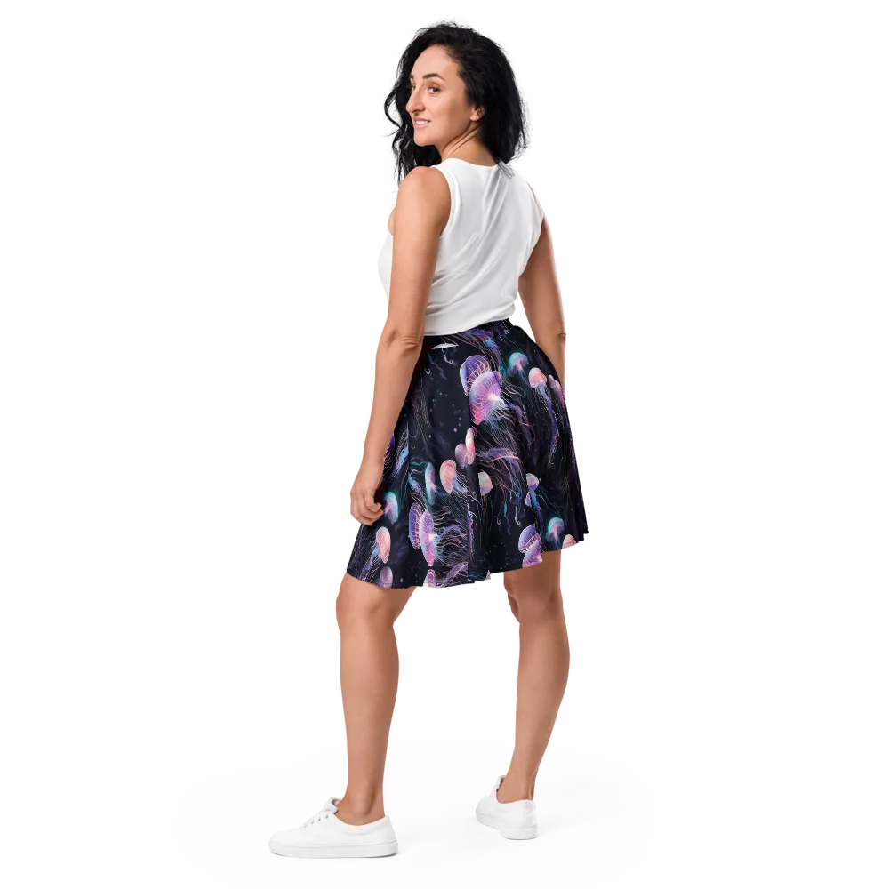 Luminous Drift on Skater Skirt — Back