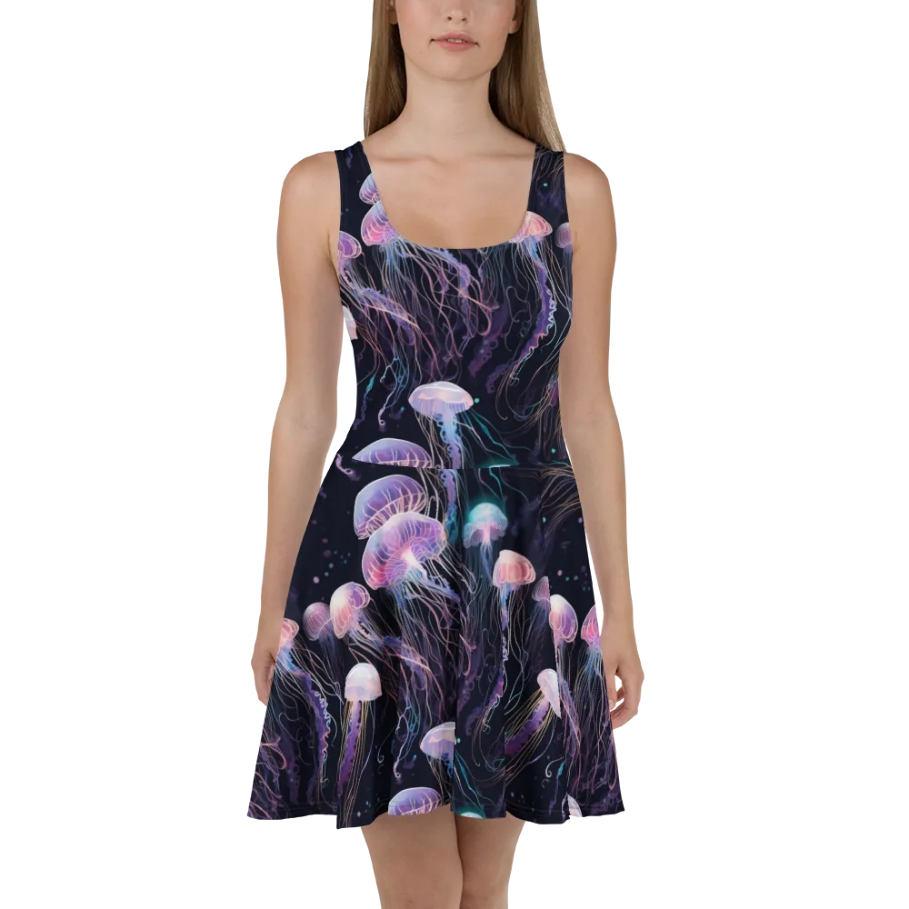 Luminous Drift on Skater Dress — Front