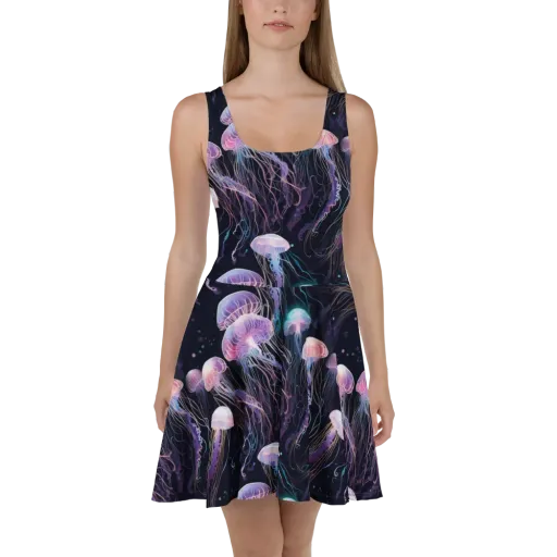 Luminous Drift on a Skater Dress