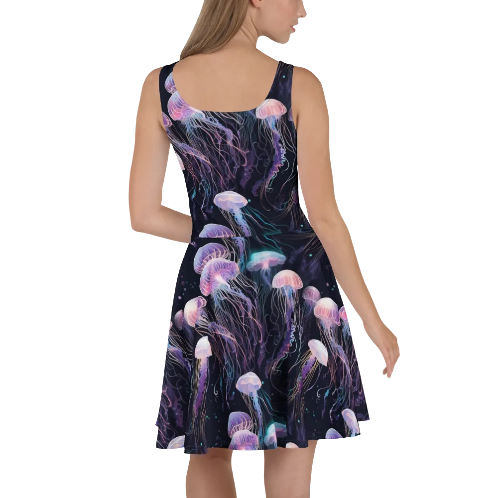 Luminous Drift on Skater Dress — Back