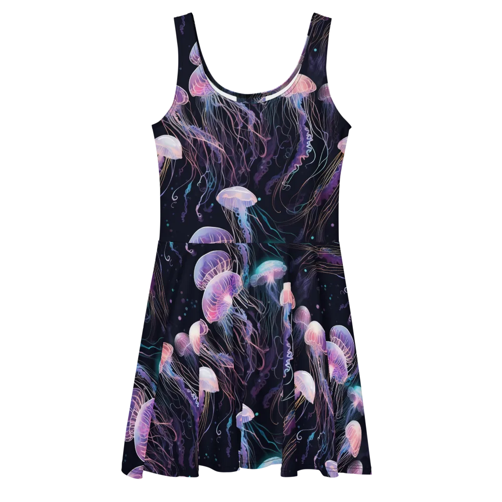 Luminous Drift on Skater Dress — Front