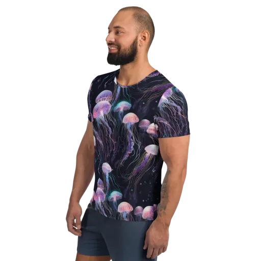 Luminous Drift on a Men's Athletic T-Shirt