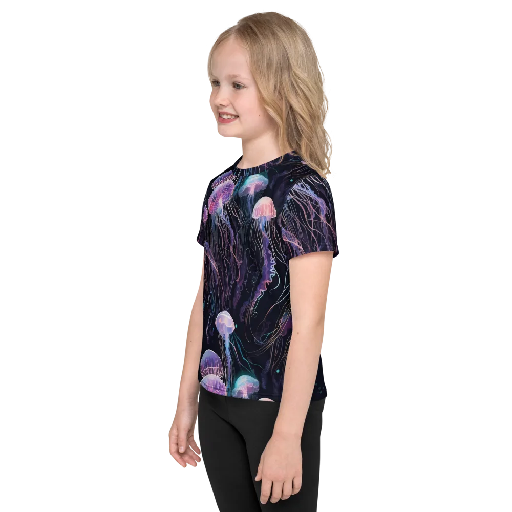 Luminous Drift on Kids Crew Neck T-Shirt — Left