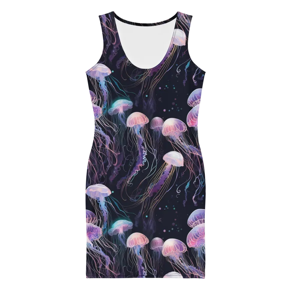 Luminous Drift on Bodycon Dress — Front