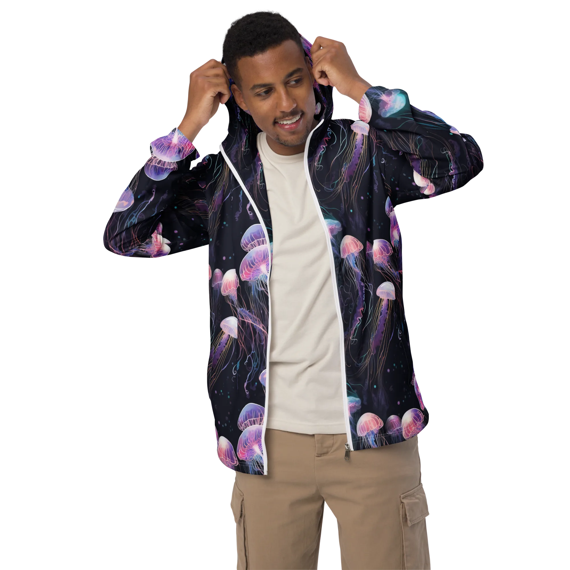 Luminous Drift on Men's Windbreaker — Front