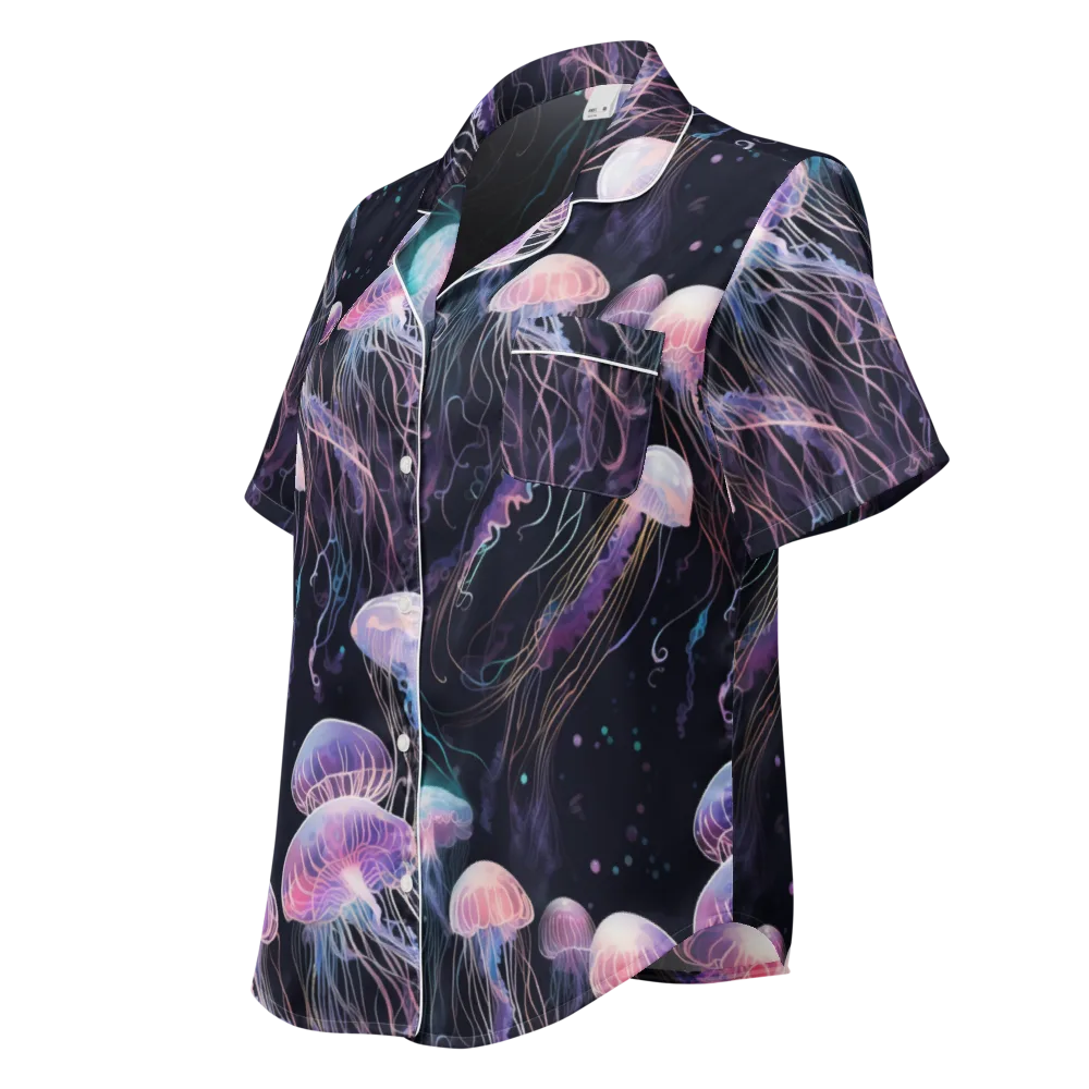 Luminous Drift on Women's Short Sleeve Pajama Top — Left Front